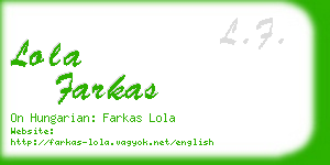 lola farkas business card